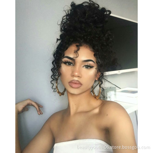 Beauty Youth Cuticle Aligned Virgin Human Hair Ponytail natural color afro kinky curly pony tail water wave hair extension